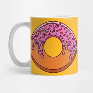 Half Frosting Pink Sweet Donut With Sprinkles Mug